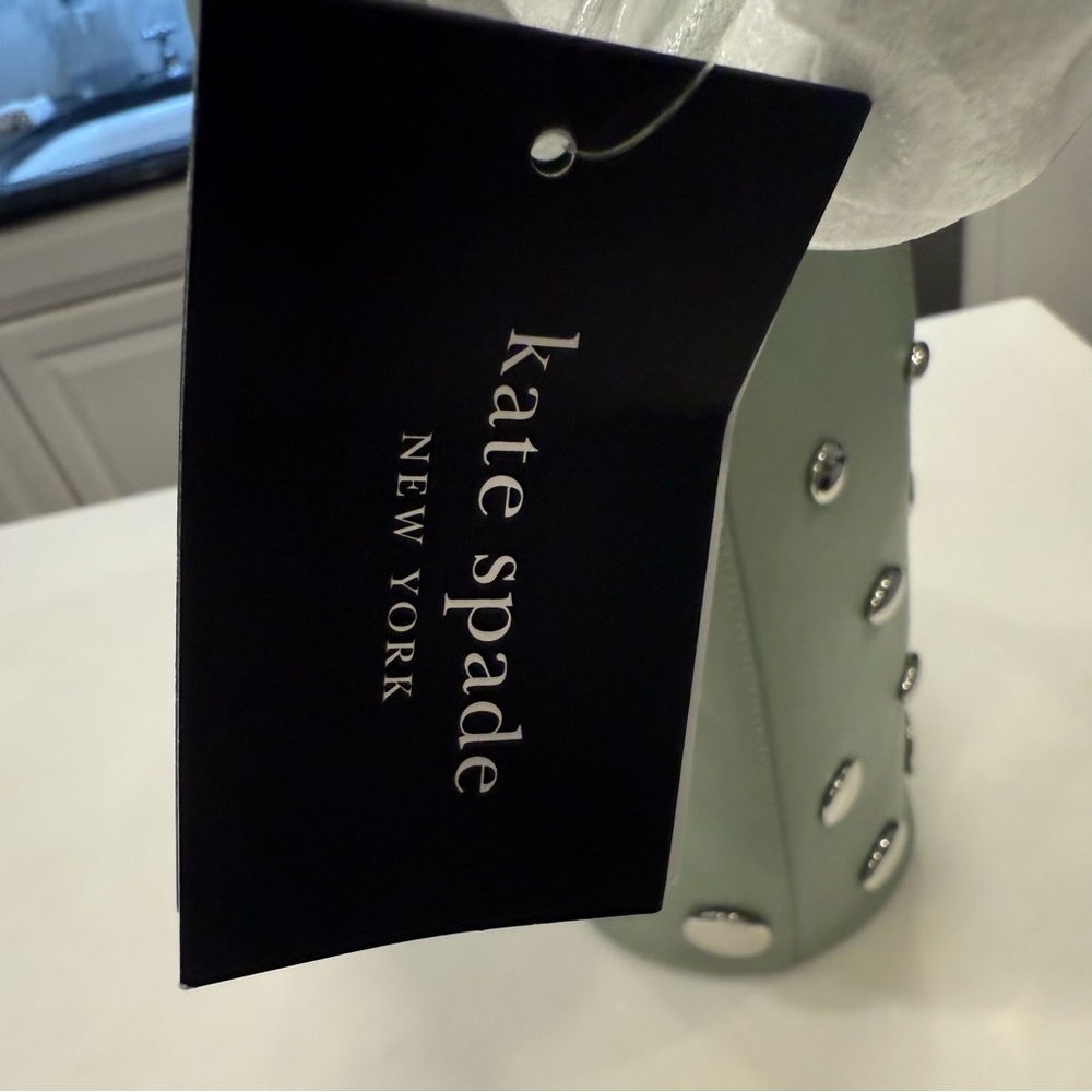 Kate Spade Halo Studded Leather Bucket Bag Light Green W/ Dust Bag NWT - Picture 6 of 16